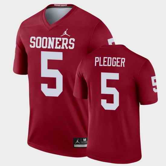 Men Oklahoma Sooners T.J. Pledger Legend Crimson Football Jersey